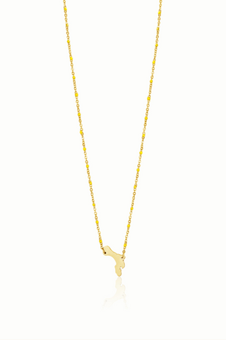 Kibrahacha Bonaire Map Necklace Gold