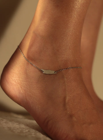 Aruba Anklet in silver, Aruba enkelband zilver, Aruba souvenier, dushi Aruba