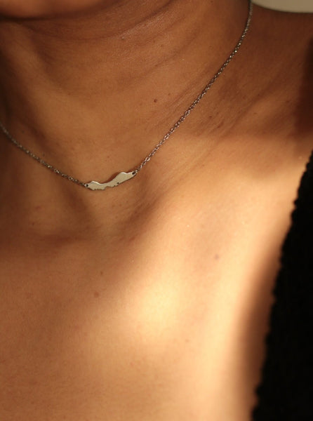 Curacao Choker silver, Curacao Ketting in Zilver, Curacao hanger, Curacao Choker 