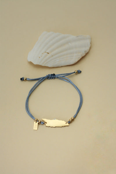 'Blue Gray' Aruba Cord Bracelet