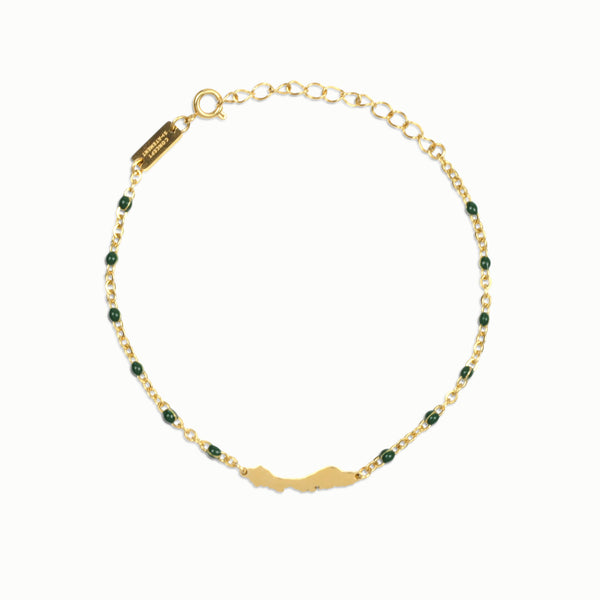 Gold Curacao bracelet with green details