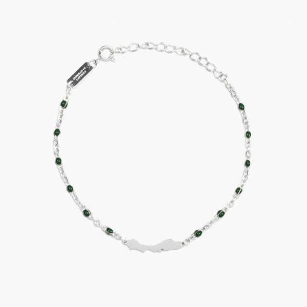 Zilver Curacao armband met groene details