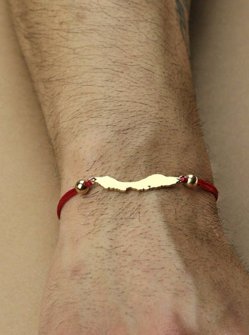 Curacao gifts, bracelet for men, red