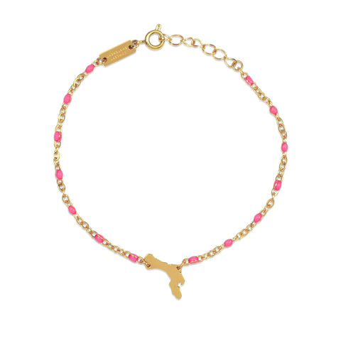 Bonaire Bracelet in gold and pink details