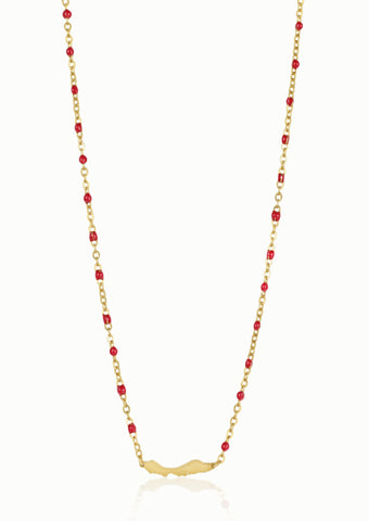 Curacao Necklace in red and gold