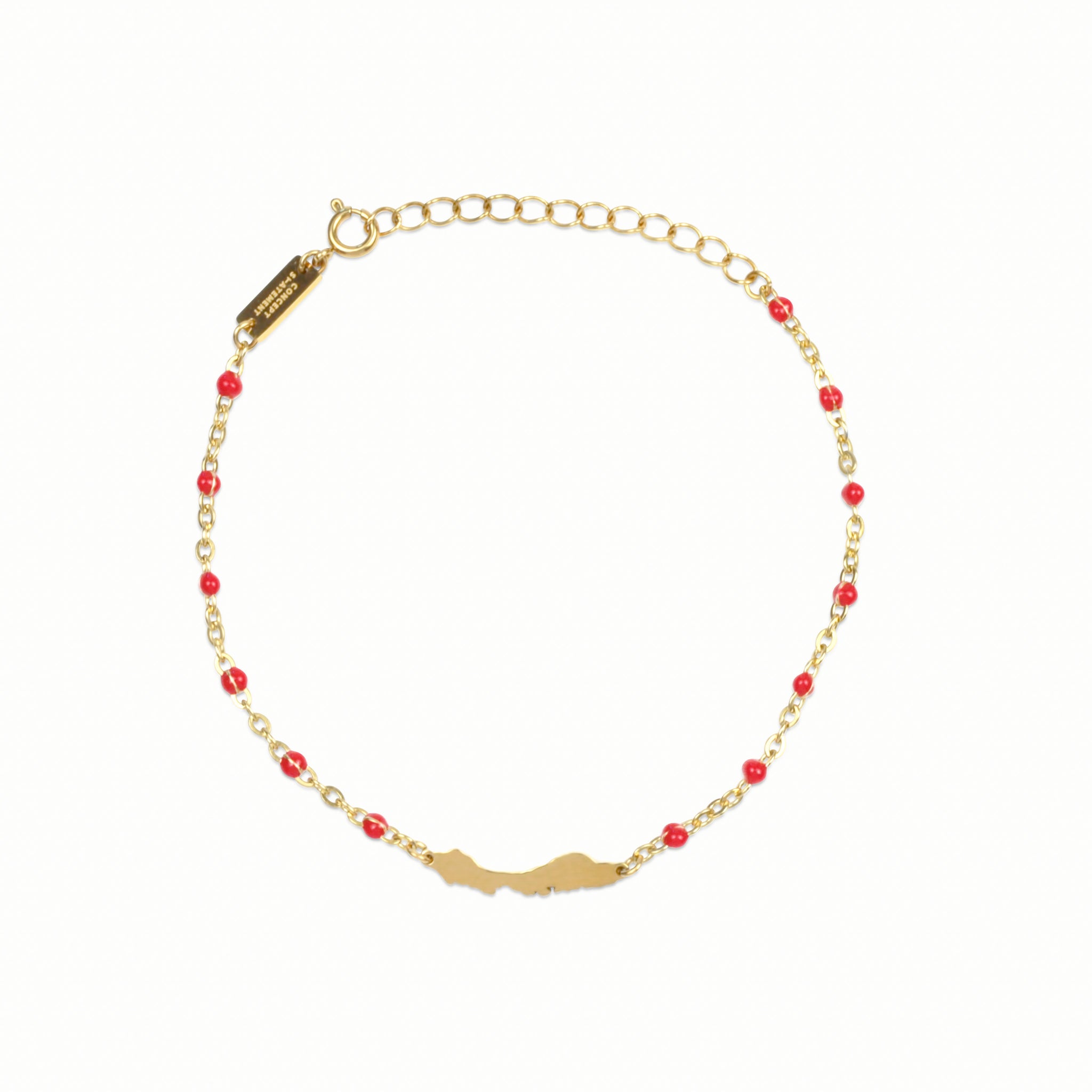 Curacao armband in goud en rood, online verkrijgbaar by Concept Statement