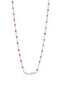 Curacao ketting in zilver en rood. leuk aandenken aan Curacao