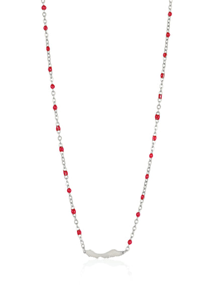 Curacao ketting in zilver en rood. leuk aandenken aan Curacao