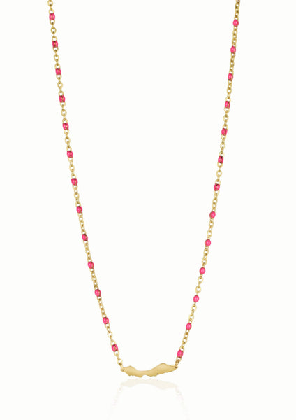 Curacao necklace in gold and pink