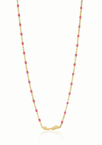 Curacao necklace in gold and pink